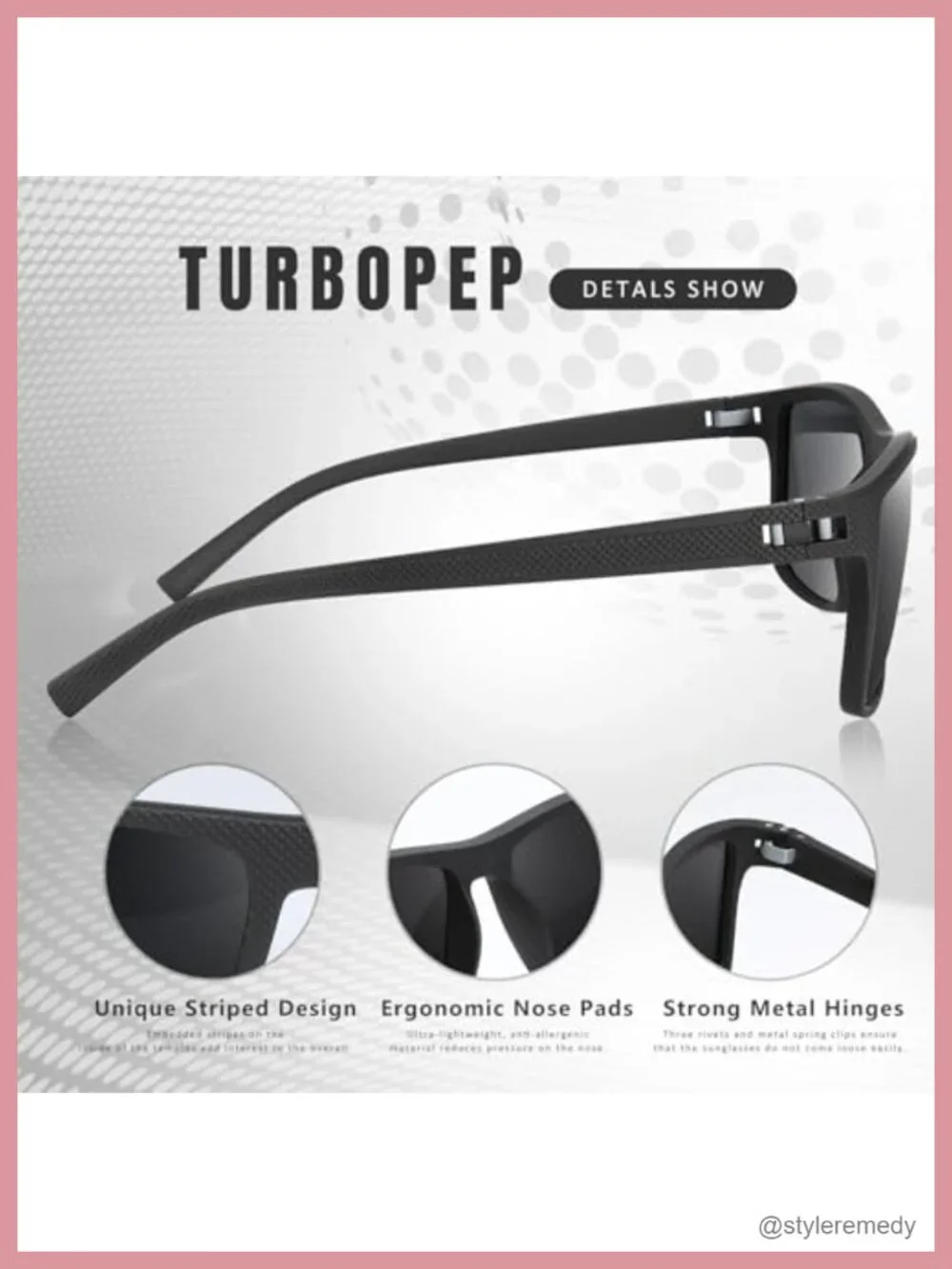 Square Polarized Sunglasses with UV Protection Lightweight Metal Frame